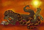  book feral lizard lying orange_theme reptile scalie snake trashedbat 