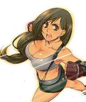  bad_id bad_pixiv_id breasts brown_eyes brown_hair cleavage elbow_gloves final_fantasy final_fantasy_vii fingerless_gloves gloves large_breasts long_hair low-tied_long_hair lowres midriff pencil_skirt saida_nika skirt solo suspender_skirt suspenders tifa_lockhart 