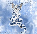  blue blue_markings bubble bubbles crux digitigrade happy hindpaw male markings paws sitting smile solo striped stripes tuqiri vailwolf 