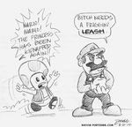  amazing badass epic greyscale human mammal mario mario_bros monochrome nintendo pencils portzebie the_truth toad toad_(mario) video_games 