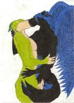  feyote french french_kissing gay kissing male plain_background thespian thywolf unknown_artist white_background 