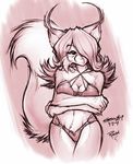  cat cute feline female jeso looking_at_viewer mammal rachel solo underwear 