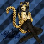  alexis cheetah feline female gothhana nude solo stockings 