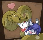  &hearts; anthro anthro_bestiality anthro_on_feral bestiality blue_hair blush couple cunnilingus female feral forked_tongue hair interspecies lagomorph long_tongue male mammal oral oral_sex rabbit reptile scalie sex snake straight tongue tongue_out vaginal vore wolfy-nail 