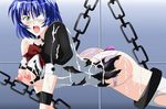  anal anal_insertion anal_object_insertion bdsm blue_hair bondage bound chains dildo ikkitousen object_insertion prede ryomou_shimei suspension vibrator 
