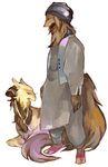  ambiguous_gender brown_fur clothed clothing duo fur hat plain_background robi unknown_species white_background 