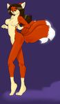  breasts brown_hair canine countershading female fox hair mammal multiple_tails nipples nude solo tail unknown_artist vixen 