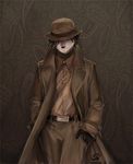  bowler_hat brown canine fashion hat male solo suit thumbclawz tokami trenchcoat wolf 