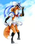  bulge canine crossdressing fox heather_bruton male mammal panties school_uniform schoolgirl_uniform solo underwear 