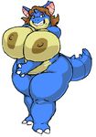  anthro big_breasts breasts female huge_breasts morbidly_obese nidoqueen nintendo nipples overweight pok&#233;mon pok&#233;morph pokemon solo vdisco video_games 