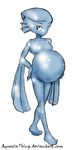  blue breasts female grey_eyes marine nude plain_background pregnant princess_ruto solo the_legend_of_zelda unknown_artist video_games white_background zora 