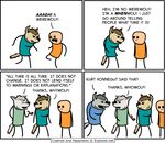  canine comic cyanide_and_happiness explosm human humor mammal plain_background rob_denbleyker smoking_pipe text were werewolf whenwolf white_background whowolf whywolf wolf 