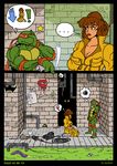  april_o&#039;neil april_o'neil comic female hair male mask michelangelo_(tmnt) reptile scalie teenage_mutant_ninja_turtles turtle 