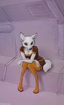  anthro breasts brown_eyes canine cleavage clothed clothing coonkun female fur looking_at_viewer mammal neck_ruff neck_tuft pipes sitting sketch solo vent white_fur white_wolf wolf 