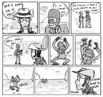  comic dialog dialogue english_text greyscale humor humour monochrome ocean save_the_endangered_spycrab sea seaside sniper_(team_fortress_2) spy_(team_fortress_2) spycrab sunset team_fortress_2 text unknown_artist water 