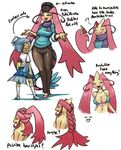  big_breasts bikini bittenhard braid breasts clothed clothing feebas female milotic model_sheet nintendo plain_background pok&#233;mon pok&#233;morph pok&eacute;mon pokerussia prehensile_hair skimpy sofiya_ivanova swimsuit video_games white_background 