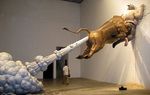  anus bovine bull chen_wenling cloud_of_death fart hooves horns propulsion real sculpture tail 