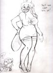  black_and_white chubby female garters high_heels monochrome nurse nurse_dress platypus sketch stockings touchmybadger wide_hips 