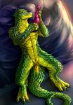  aquilus bad_dragon digitigrade dildo dildo_(bad_dragon) dragon fudchan genital_slit green green_scales lizard male muscles nude pose reptile scalie sex_toy slit solo spread_legs spreading 