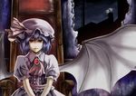  bad_id bad_pixiv_id bat_wings blue_hair brooch chair flandre_scarlet hat jewelry lips multiple_girls nakarai_takumi red_eyes remilia_scarlet saturday_night_fever short_hair silhouette sitting touhou wings 