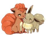  blush canine couple crying cute duo eevee feral fox kitsune licking mammal multiple_tails nintendo plain_background pok&#233;mon pok&eacute;mon pudding0728 pudding0728_(artist) tail tears tongue video_games vulpix white_background 