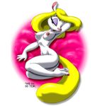  1998 animaniacs breasts eric_schwartz female hair half-closed_eyes long_hair long_tail minerva_mink mink mustelid nipples nude open_mouth painted_nails pose solo tail yellow_hair 