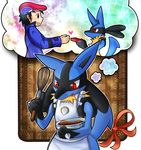  &hearts; ambiguous_gender apron bow brown_eyes canine female gift human lucario male mammal nintendo pok&#233;mon pok&eacute;mon red_eyes video_games vu_(artist) 