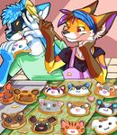  :3 apron arctic_fox bandanna canine colorful cookie cute female fox kalida kalida_(character) male nom silkenpaws smile 