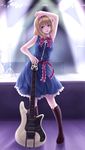  alice_margatroid armpits arms_up bad_id bad_pixiv_id blonde_hair blue_eyes guitar hairband highres instrument mochi.f short_hair smile solo standing touhou 