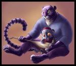  blue_clothing child cub cute duo father feline mammal mandolin multicolored_clothing parent purple purple_body purple_clothing son stripes tiger unknown_artist young 