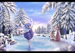  bad_id bad_pixiv_id ballet bare_shoulders bird blonde_hair blue_eyes blue_hair bow brown_eyes brown_hair cirno cloud dancing detached_sleeves dress frozen_lake hair_bow hair_tubes hakurei_reimu hat kirisame_marisa lake letterboxed long_hair miyai_haruki multiple_girls open_mouth ribbon scarf short_hair short_sleeves smile snow touhou tree tutu wide_sleeves wings winter witch_hat 