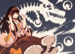  bad_id bad_pixiv_id brown_hair fuurin_(omaemona) headphones highres houraisan_kaguya long_hair red_eyes solo touhou 