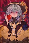  bad_id bad_pixiv_id blood chiri_(o9o9) eyeball gloves hat heart komeiji_koishi ribbon short_hair silver_hair single_glove solo third_eye touhou 