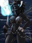  barrin84 black_hair blue_eyes bovine breasts chains cow death_knight female hair horns nimzana skimpy solo tail tauren warcraft world_of_warcraft 