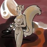  air_isaac_brandywine breasts chest_fluff female halcy0n micro monocle multi_breast rodent shrinking solo squirrel tea transformation transgender 