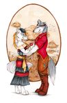  apple birds boots canine clothed couple digitigrade female gears goggles hat josepaw key looking_at_each_other male steampunk tree victorian wolf 