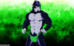  abs anthro ape biceps big_muscles fabfelipe front fur gorilla looking_at_viewer male mammal monkey muscles navel nipples panty_pull pecs pose primate pubes purple_eyes smile solo speedo standing swimsuit topless underwear 