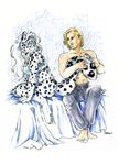  bra brush feline female heather_bruton human interspecies male snow_leopard topless underwear 