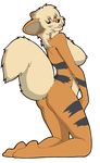  anthro arcanine09 breasts butt color edit female growlithe kneeling knit nintendo nipples nude plain_background plantigrade pok&#233;mon pok&#233;morph pok&eacute;mon pose side_boob solo tail tongue transparent_background unknown_artist video_games 