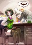  bob bowl_cut female girl jeffr little_girl loli male man mouth open_mouth pixiv pixiv_man secretary skirt thighhighs thighs 