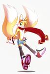  canine fox gloves goggles hedgehog male miles_prower multiple_tails peritian scarf solo sonic_(series) tail 