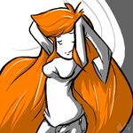 breasts chrissy_kat doodle female hair long_hair looking_at_viewer orange_hair solo 