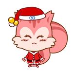  christmas eyes_closed female fur hat holidays mammal mascot pink pink_fur plain_background rodent santa_costume santa_hat santa_suit solo squirrel ucweb unknown_artist vector white_background xmas 