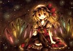  bad_id bad_pixiv_id blonde_hair flandre_scarlet hat open_mouth red_eyes sitting solo star thighhighs touhou traditional_media wings wiriam07 