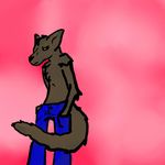  blue_jeans brown canine chaoswerewolf red sad solo white wolf 