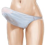  1girl bulge erection futanari huge_penis large_penis navel panties penis rasukaru see-through white_panties 