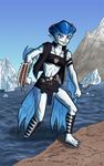  blue breasts female hair marine princess_ruto solo the_legend_of_zelda unknown_artist video_games weapon zora 