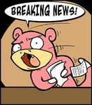  black_eyes colored news paper pok&eacute;mon scott_ramsoomair slowpoke solo vgcats 