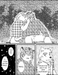  canine comic cute dialog dialogue dog english_text feline fruitz gay greyscale hard_translated kissing male mammal monochrome text tiger translated 