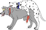  all_fours barkwoof canine dalmatian dog feral gay grey knot male penis wolf 